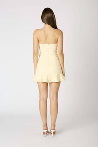 Cotton Candy - Strapless Rosette Flirty Hem Dress