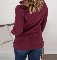 Michelle Mae - Cozy Cowl Neck Sweatshirt - Fall Colors