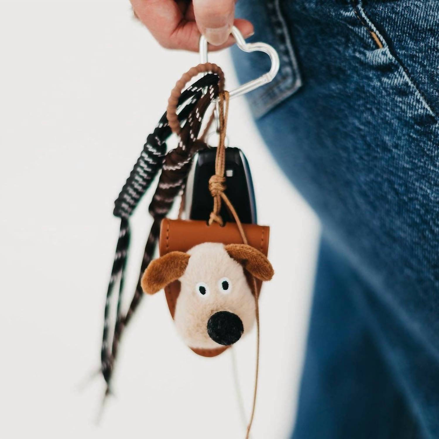 Pretty Simple Puppy Rope Charm Key Chain Bag Charm in brown - women's accessory