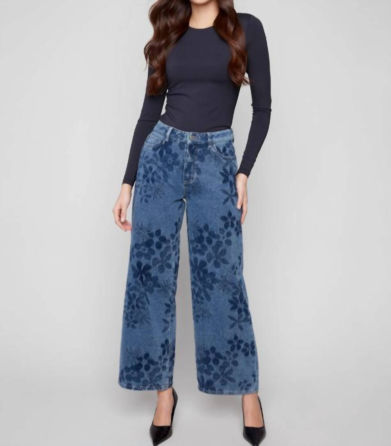 CHARLIE B Dahlia Jean in blue - women's pants