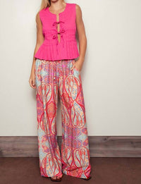 Urban Daizy - Paisley Print Wide-Leg Statement Pants