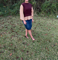 Buttermelon - Side Ribbon-tied Knitted Top