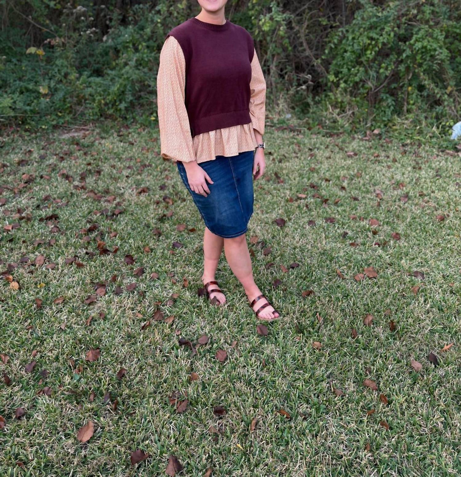Buttermelon - Side Ribbon-tied Knitted Top