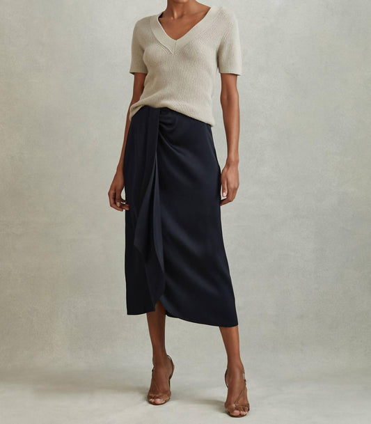 Reiss - Bella High Rise Wrap Draped Midi Skirt