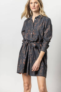 Lilla P - Belted Long Sleeve Shirt Dress