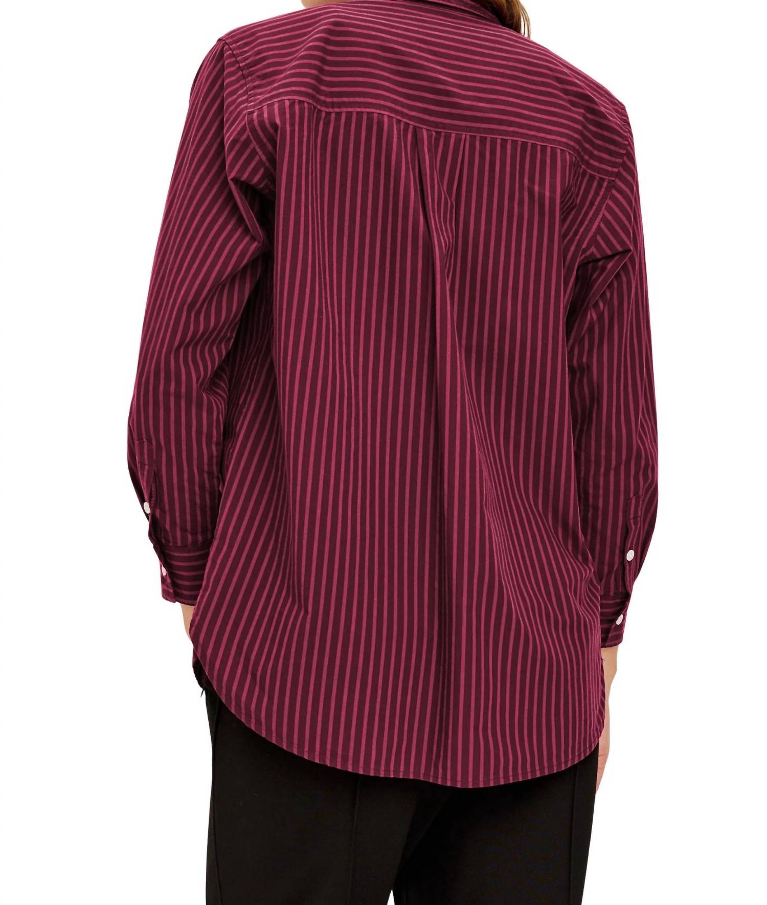 Rails Elsa Shirt in mulberry stripe - women's shirt - detail view