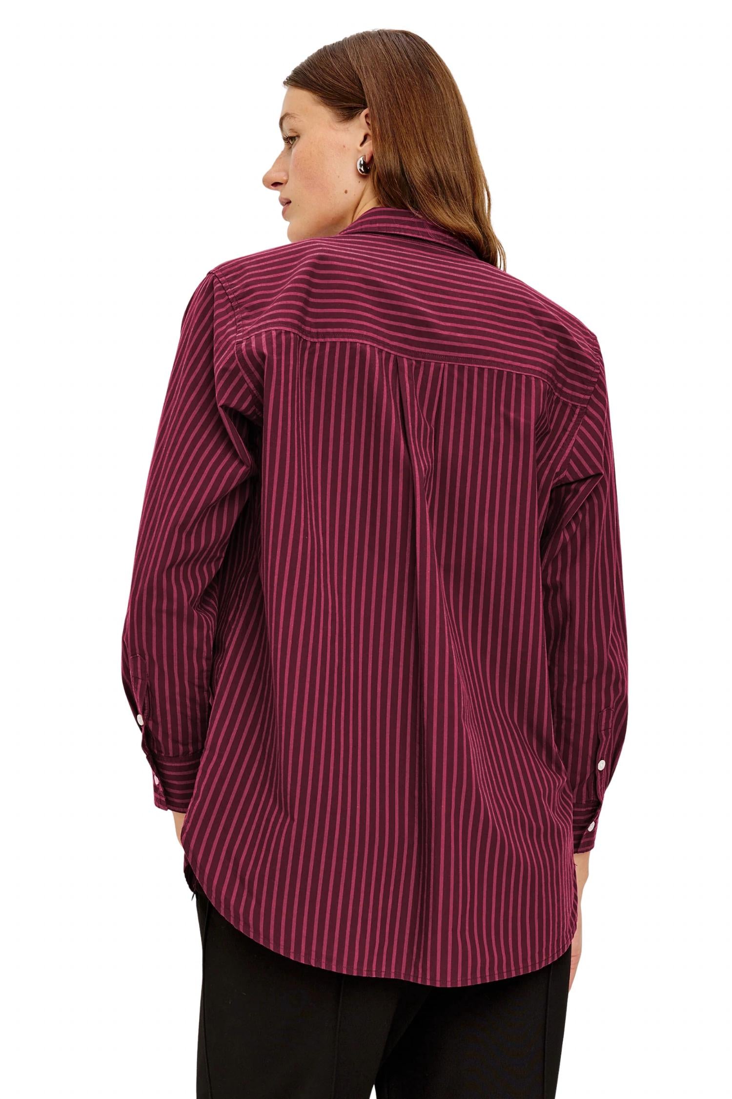 Rails Elsa Shirt in mulberry stripe - women's shirt - alternate view