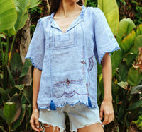 Rose And Rose - Kew V-neck Blouse