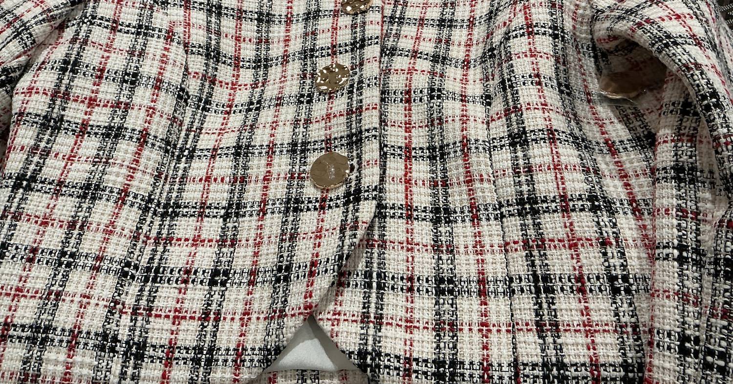 Central Park West - Women's Collarless Plaid jacket