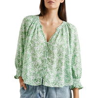 Rails Women's Mariah Top in green texture floral - women's blouse