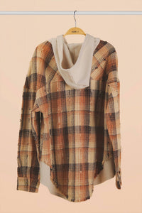 Very J - Canyon Plaid Flannel Hooded Jacket