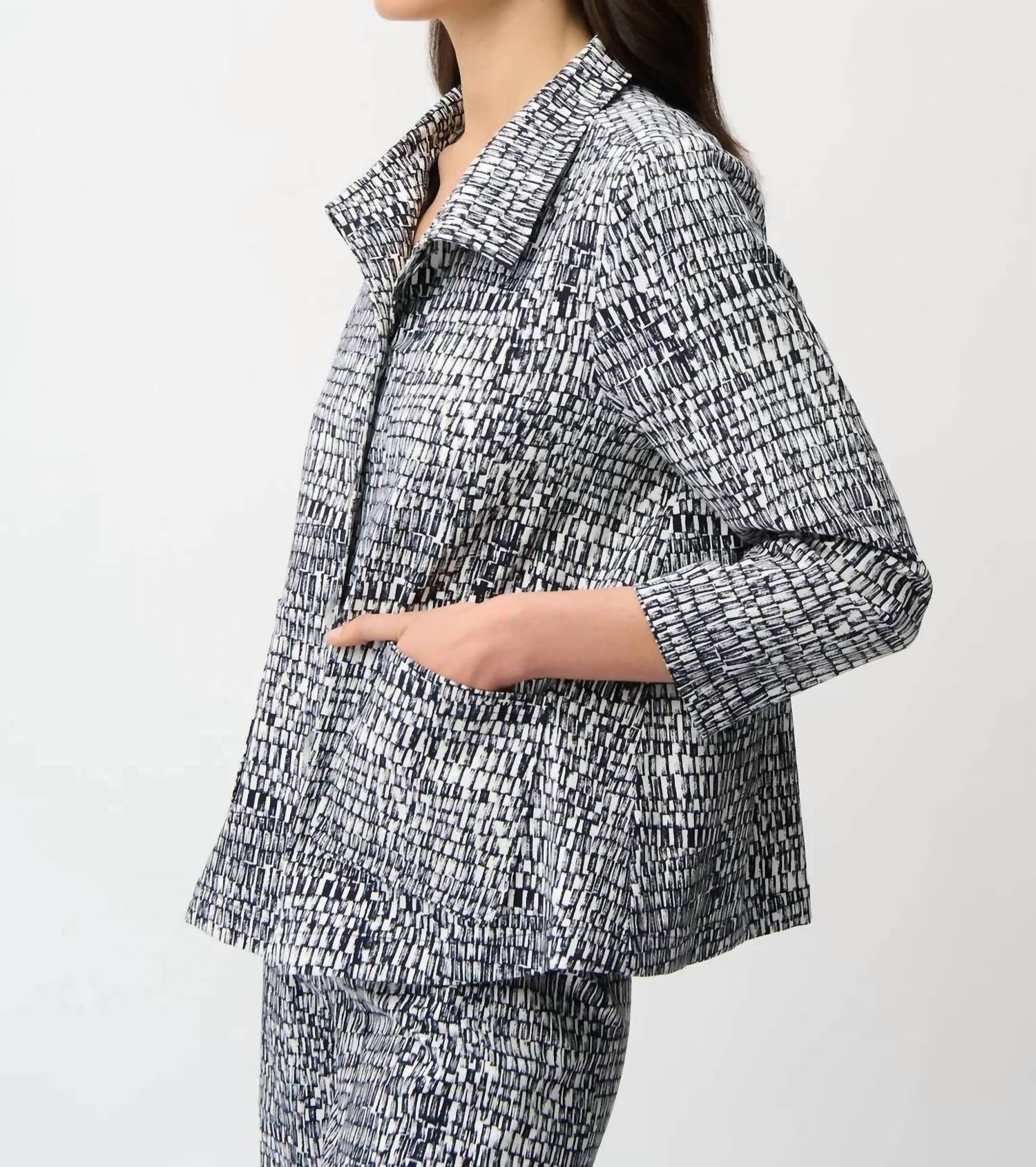 Joseph Ribkoff - Abstract 3/4 Sleeve Trapeze Jacket