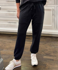 Dylan Cropped Cargo Jogger in ranch black - women's pants