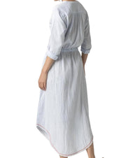 Lilla P - 3/4 Sleeve Split Neck Maxi Dress