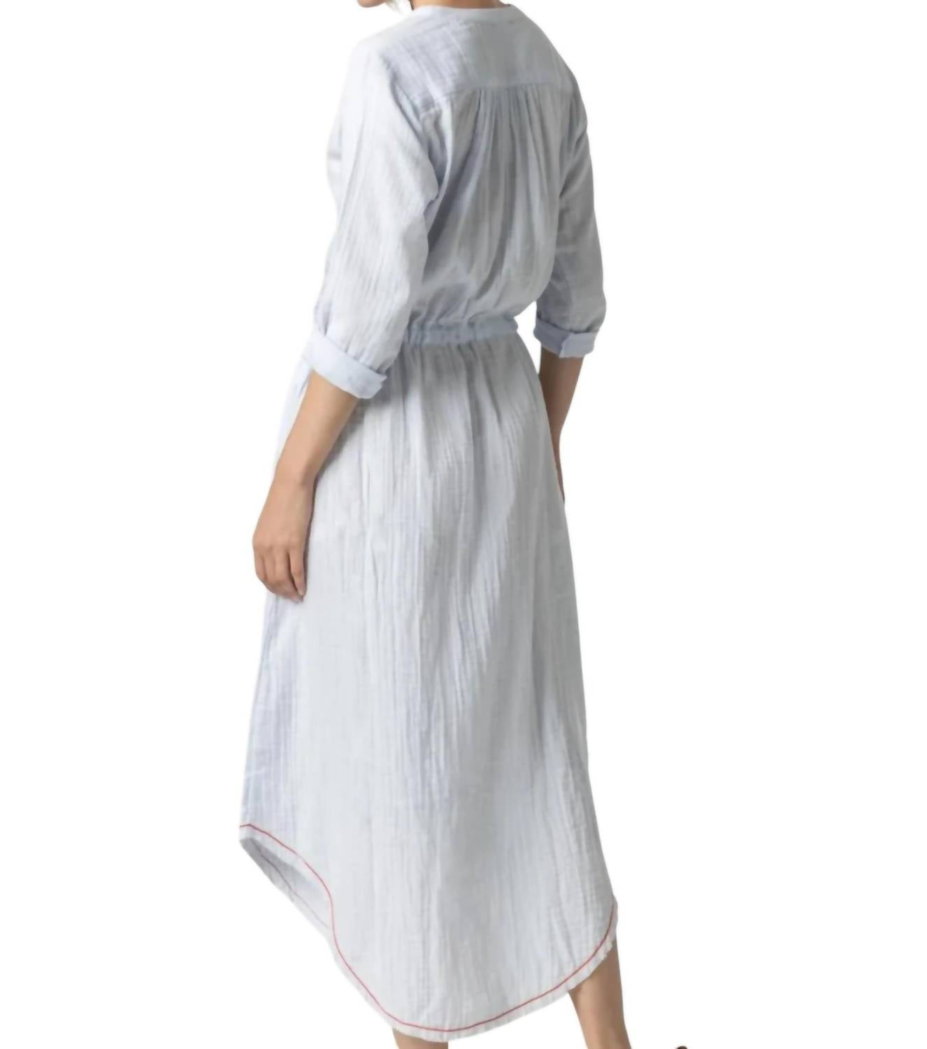 Lilla P - 3/4 Sleeve Split Neck Maxi Dress