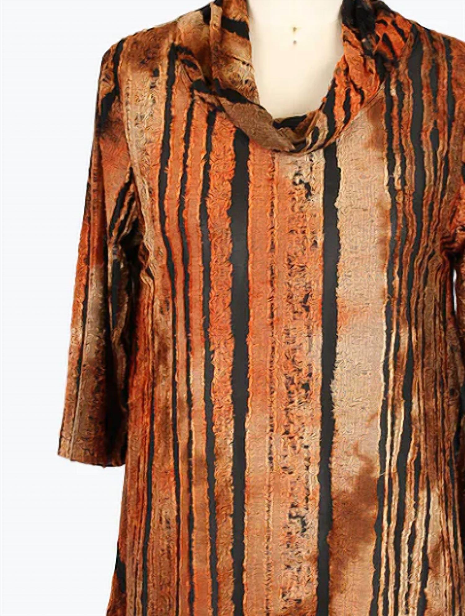 Damee - Women's Striped Burnout Jersey Tunic