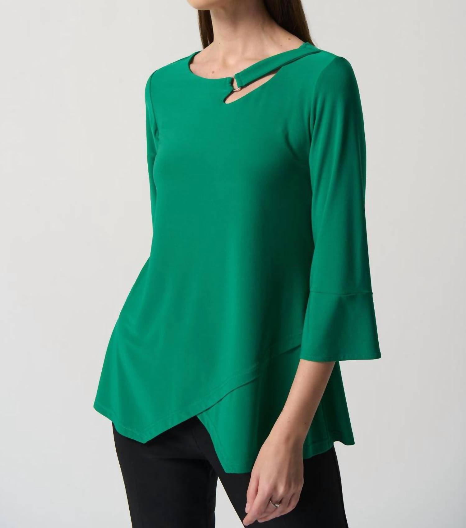 Joseph Ribkoff - Keyhole Neckline Bell Sleeve Top
