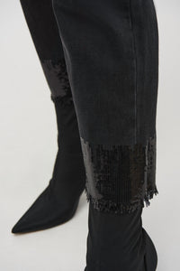 Joseph Ribkoff - Cropped Jeans With Frayed Hem