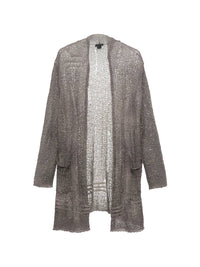 Avant Toi - Pre-loved Lamenated Mettalic Coated Open Mesh Cashmere Silk Cardigan
