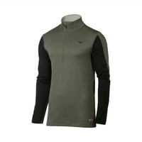 MIZUNO Men's Breath Thermo Half Zip Top in beetle black - men's long sleeve top