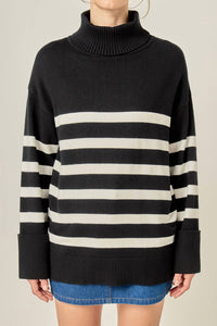 English Factory - Turtle Neck Stripe Sweater