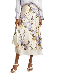 Cami Nyc - Genoa Silk Chiffon-trimmed Midi-skirt