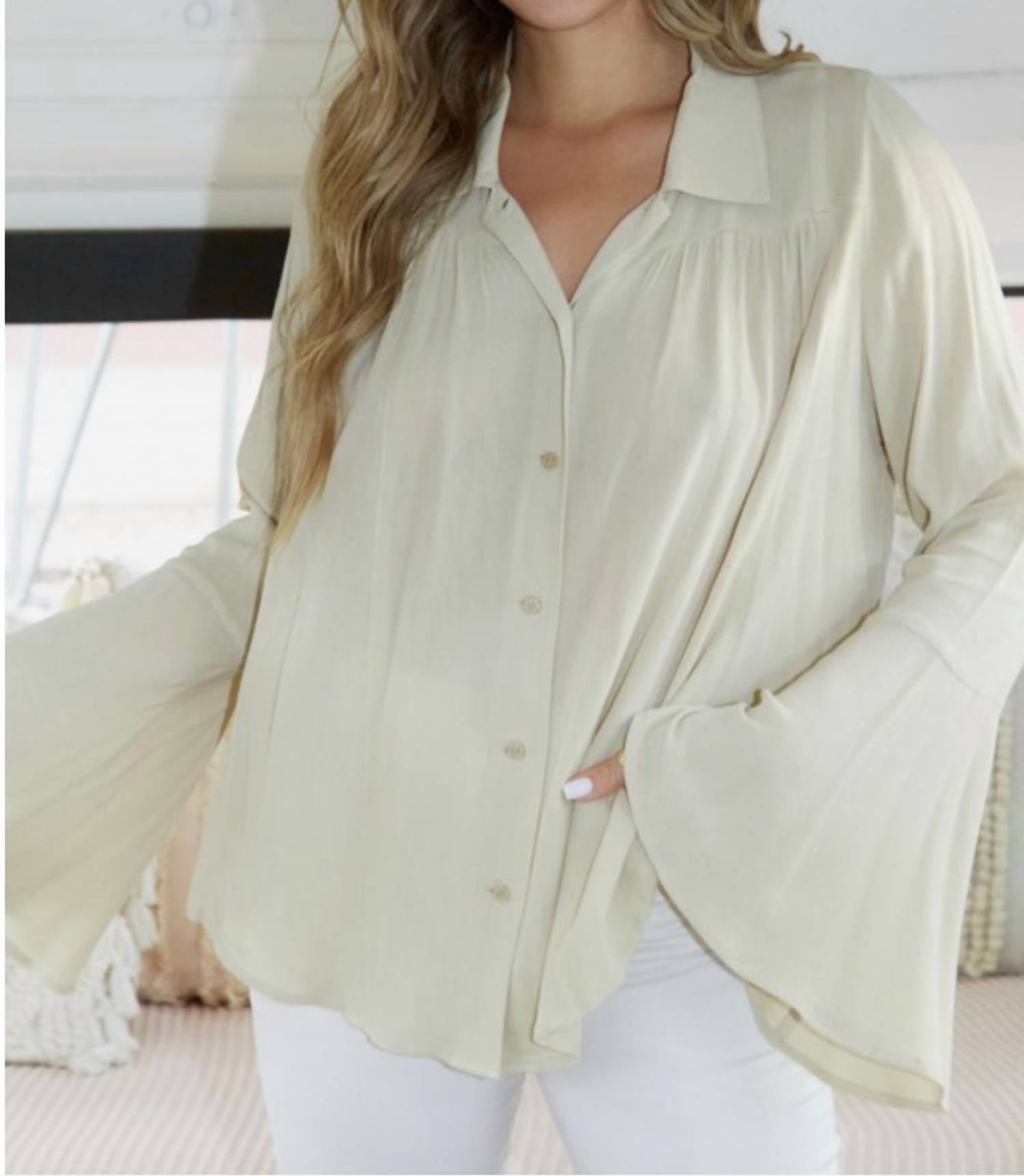 Peach Love - Button down Blouse