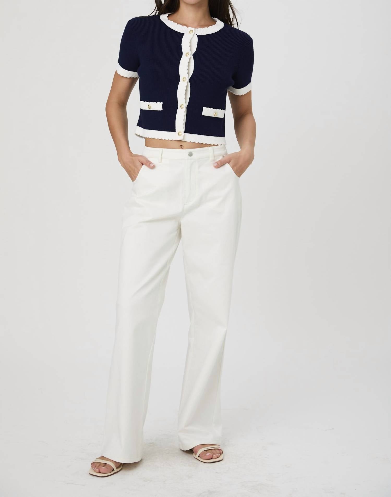 French Connection - Bennet Rib Knit Short Sleeve Top