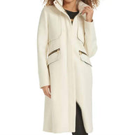 KARL LAGERFELD Women's Zip-front Boucle Coat in white - women's jacket - view 4