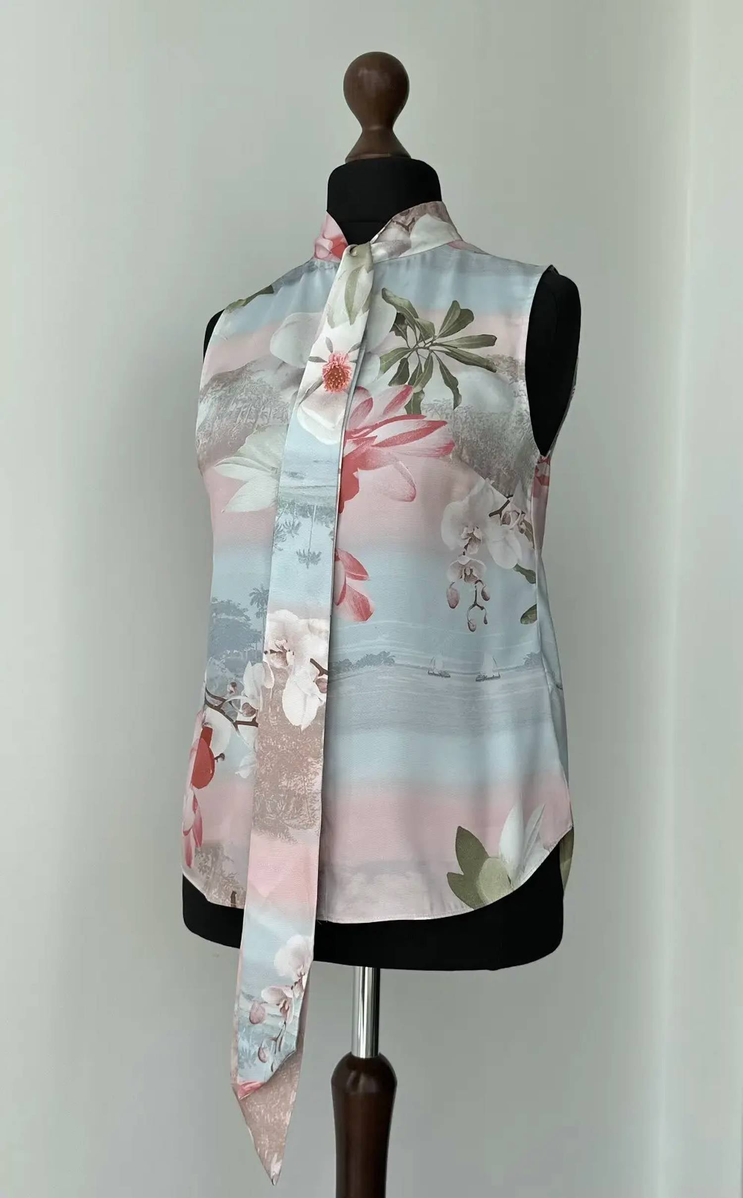 Ted Baker - Mint choc chip tie neck blouse