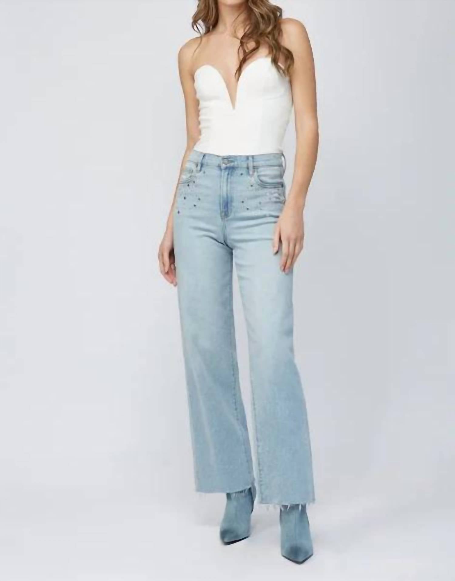 Hidden - Logan Studded Hotfix Dad Jean