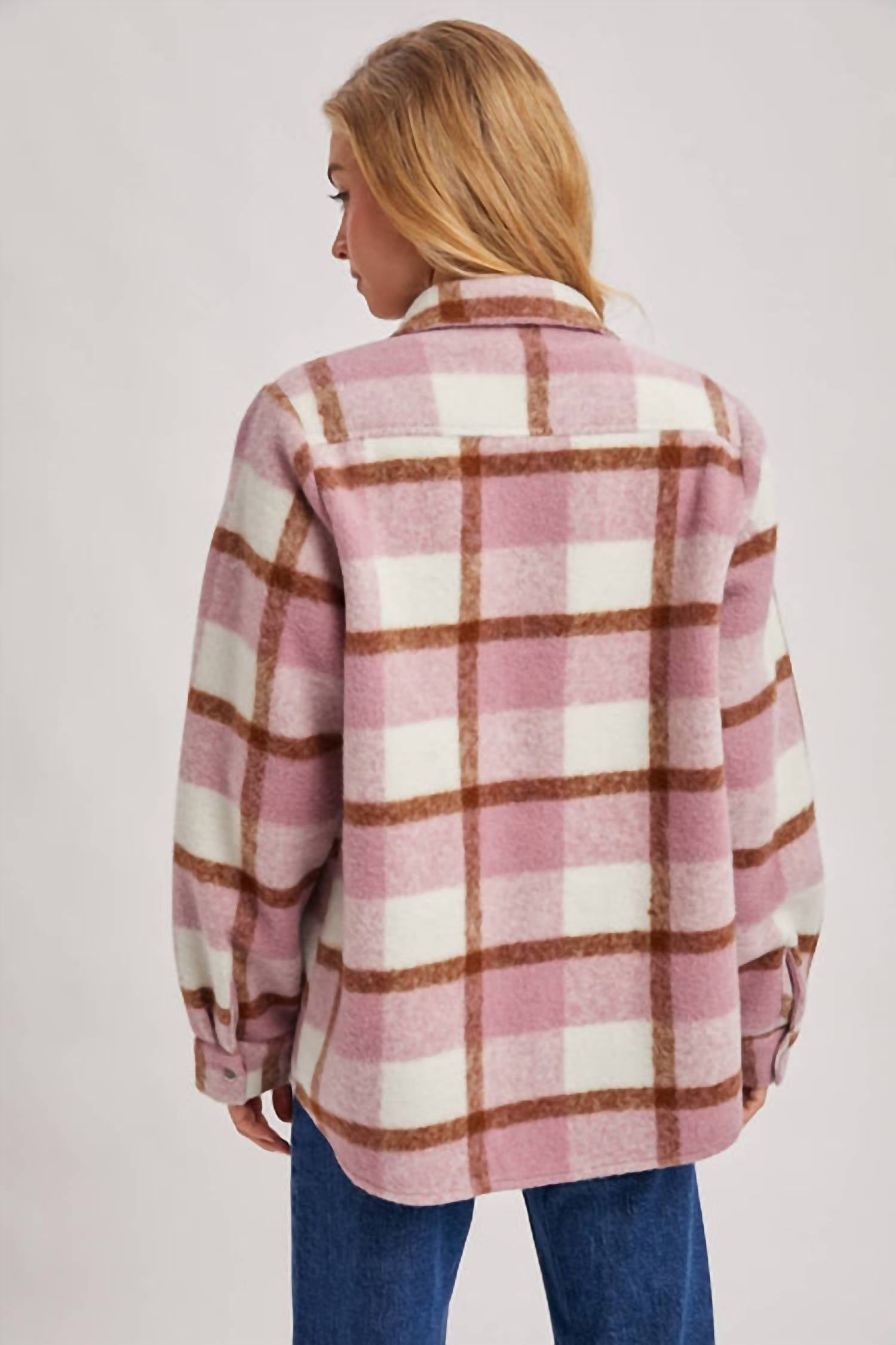 Bluivy - Plaid Brushed Flannel Shacket