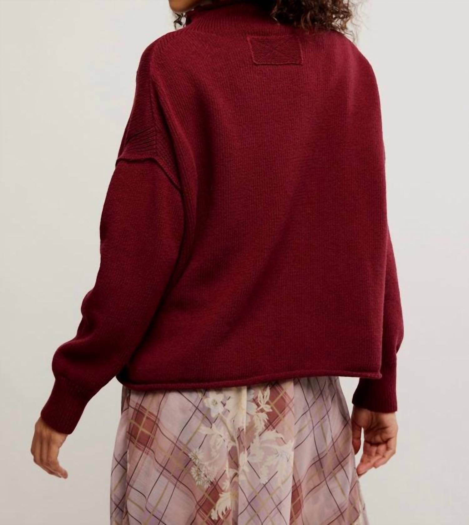 Free People Torres Roll Neck Sweater in dionysus - women's sweater - alternate view