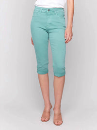 CHARLIE B Women's Pedal Pusher Pant in lilypad - women's pants