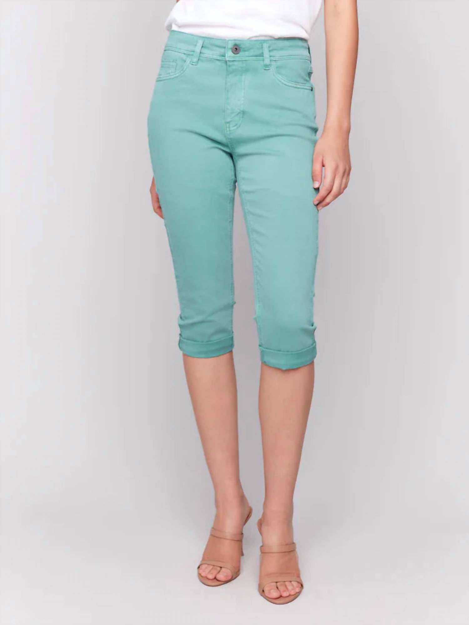 CHARLIE B Women's Pedal Pusher Pant in lilypad - women's pants