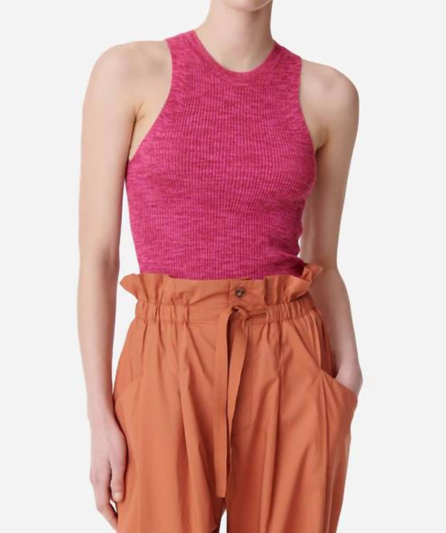 Vanessabruno - Cranberry Ribbed Tank