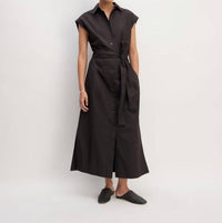 Everlane Supima Short Sleeve Shirt Dress in black - women's dress