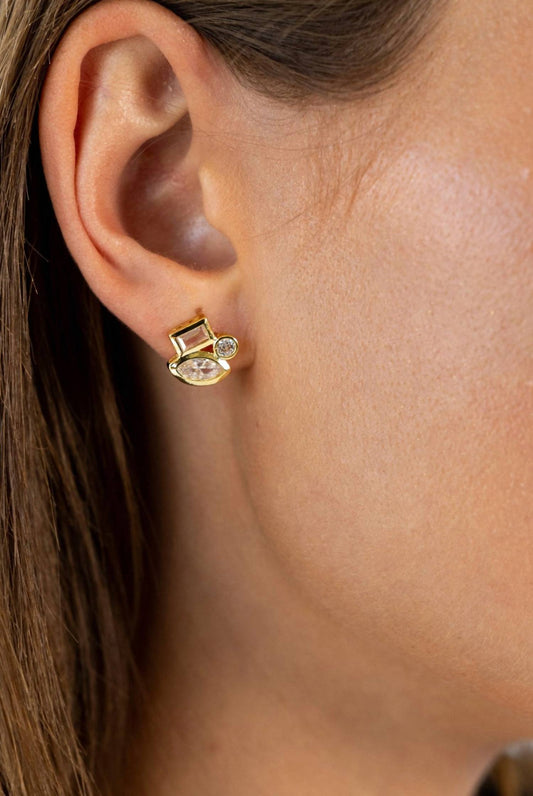 Sahira - Women's Amber Studs Earrings