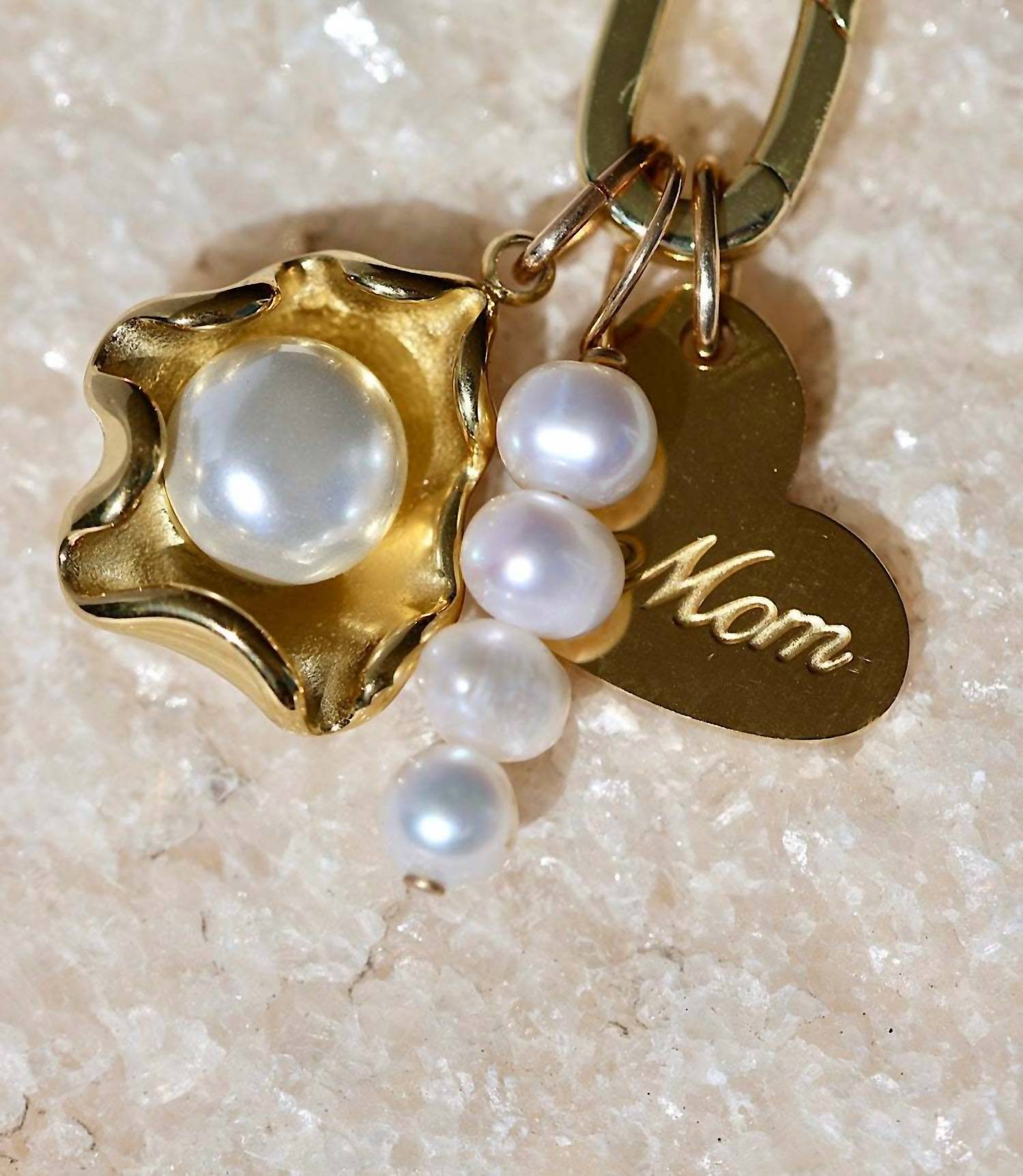 farrah b JEWELRY Women's I Love You Mom Necklace in gold - women's jewelry - view 5