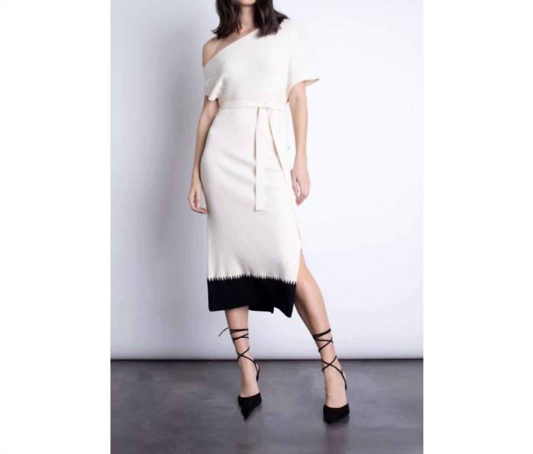 Karina Grimaldi - Amber Off Shoulder Knit Midi Dress
