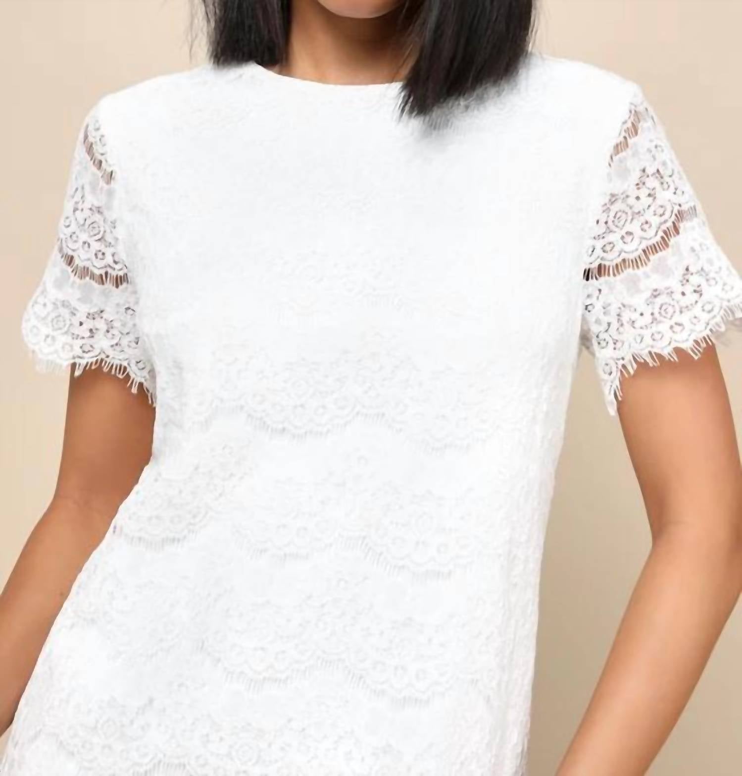 Lulus - Women's Take Me To Brunch Lace Shift Dress
