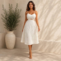 Mystery Resort - Aegean Whisper Midi Dress