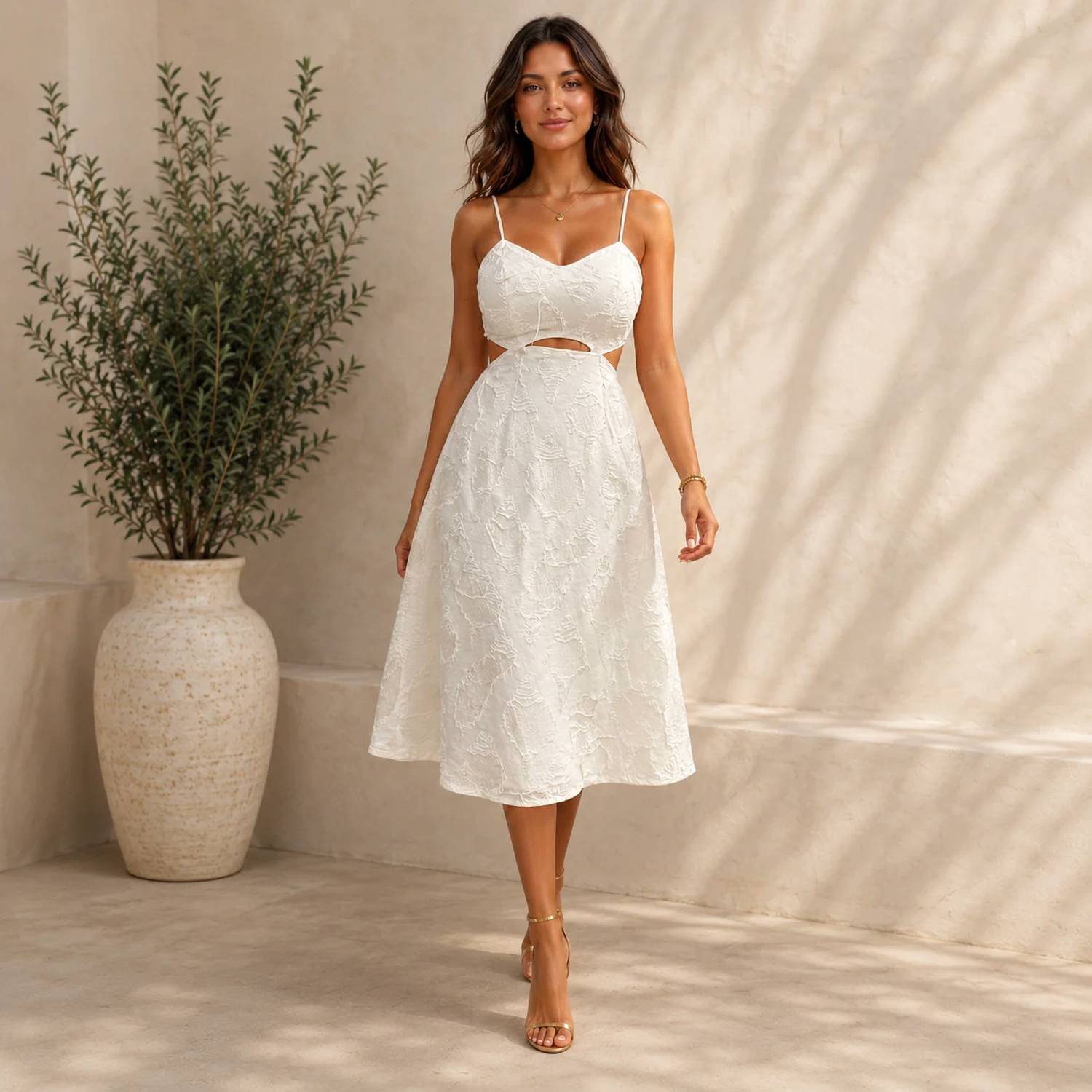 Mystery Resort - Aegean Whisper Midi Dress