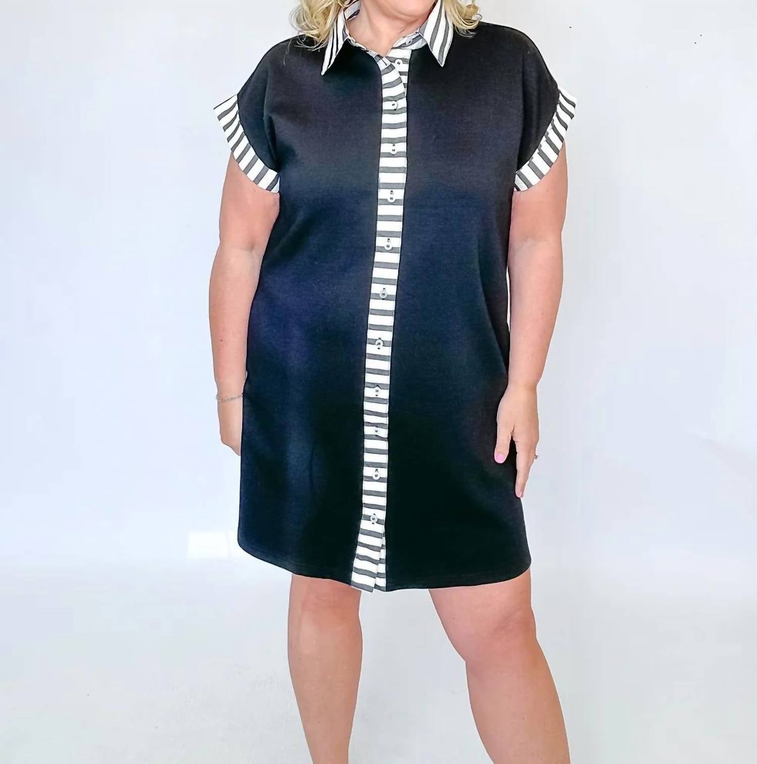 She + Sky - Striped Accent Dress