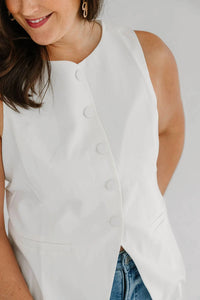 Skies Are Blue - Women's Tailored Button Down Sleeveless Vest