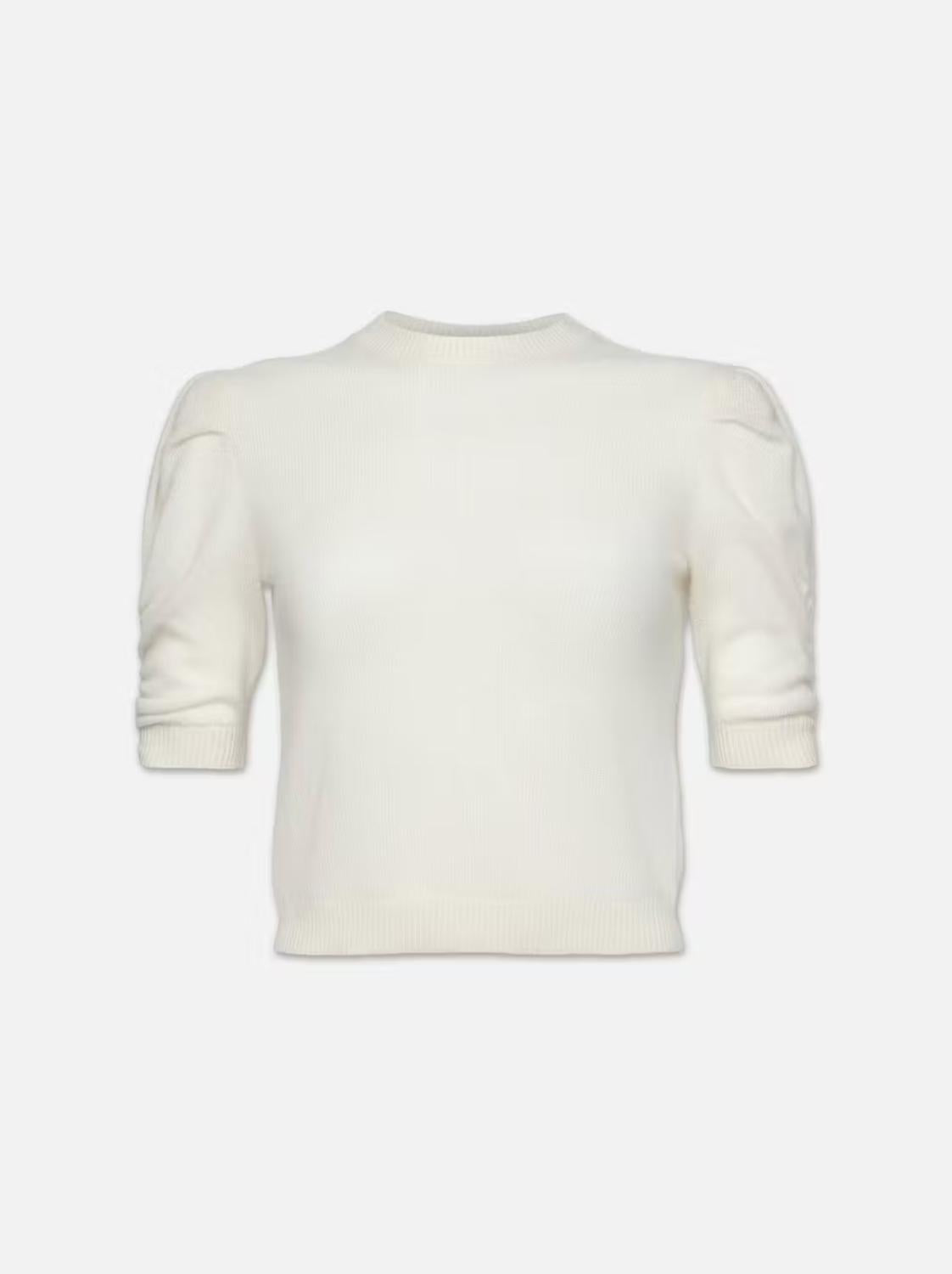 Frame - Rouched Sleeve Cashmere Sweater