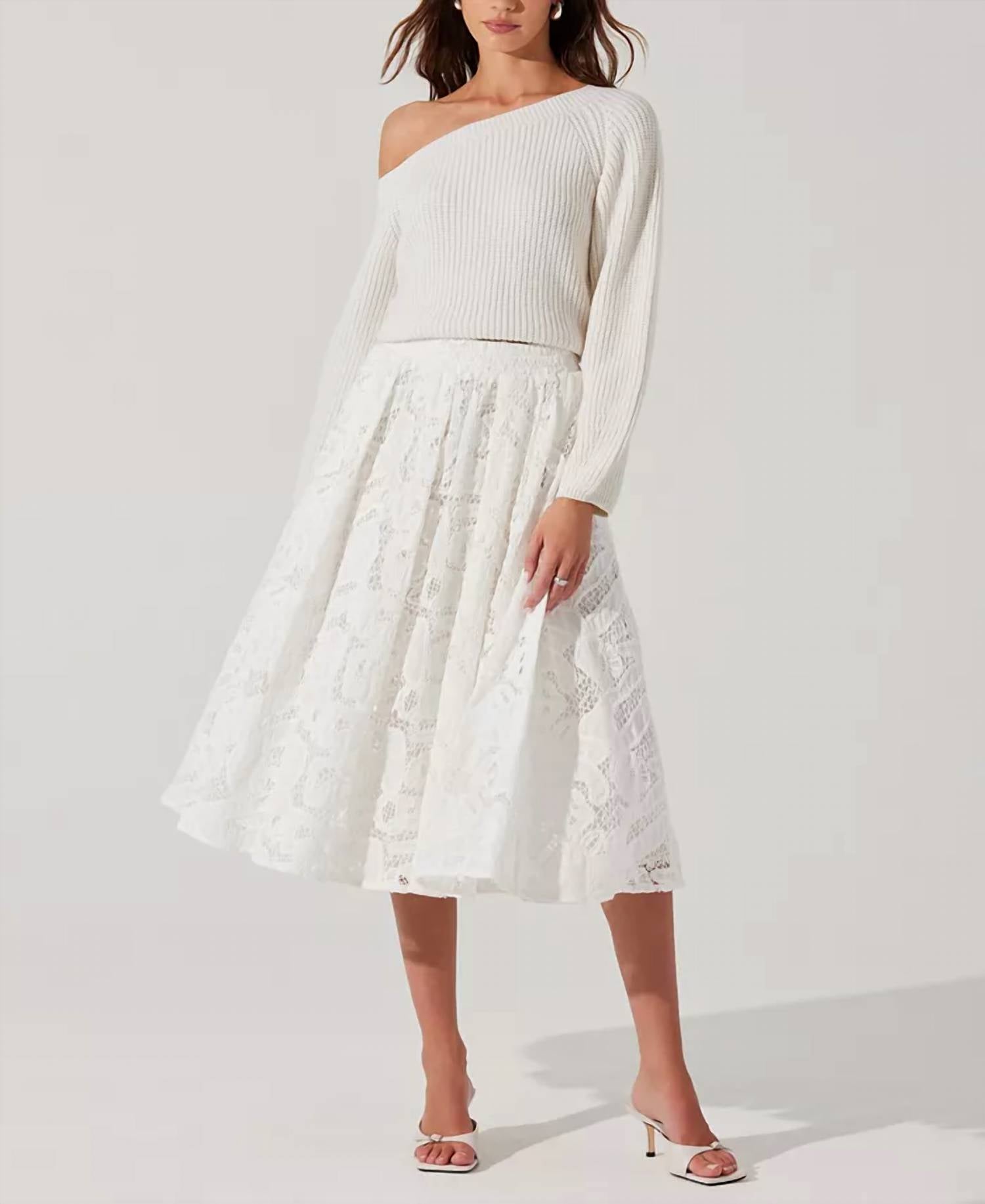 Astr - Ceren Lace Midi Skirt