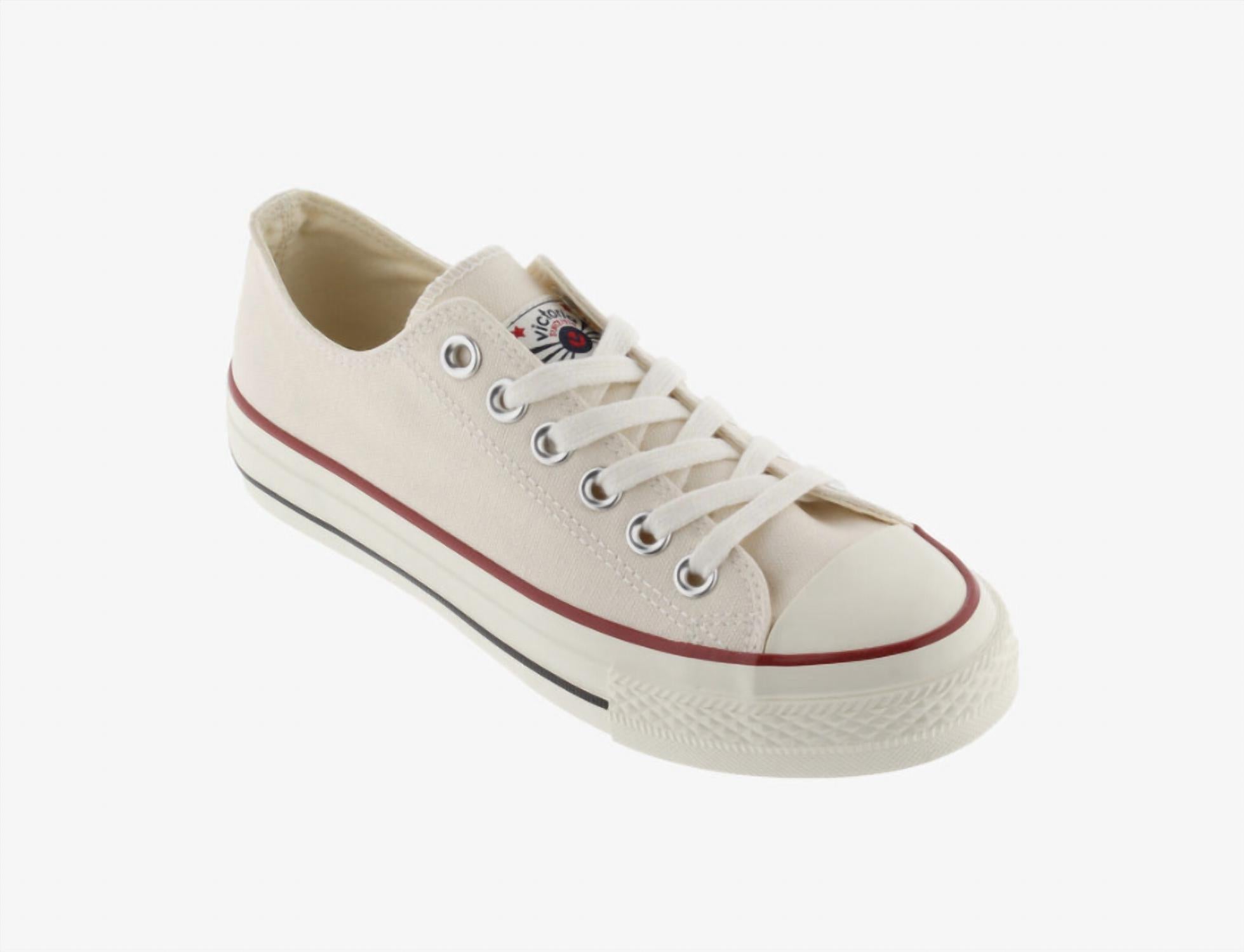 VICTORIA Women's Tribu Brillo Canvas Sneakers in crudo - women's sneaker - detail view