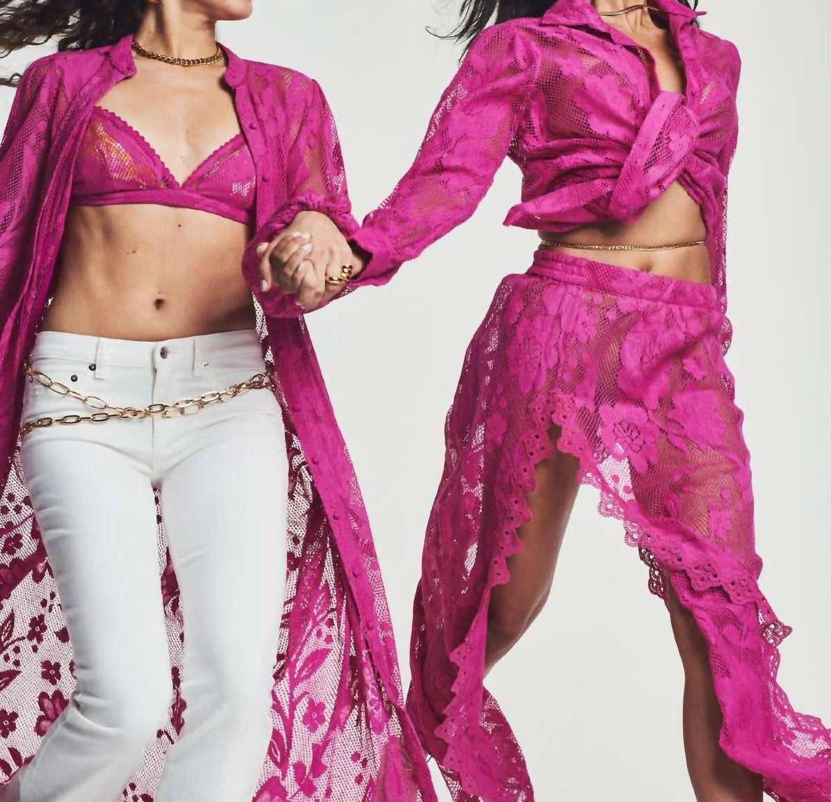 Hemant & Nandita - Flower Net Caftan Coverup