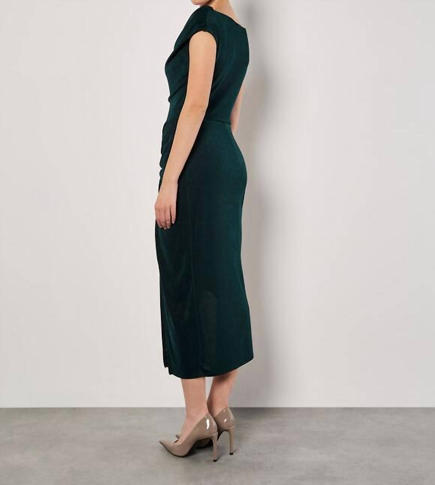 Apricot - Wicked Shiny Ruched Dress